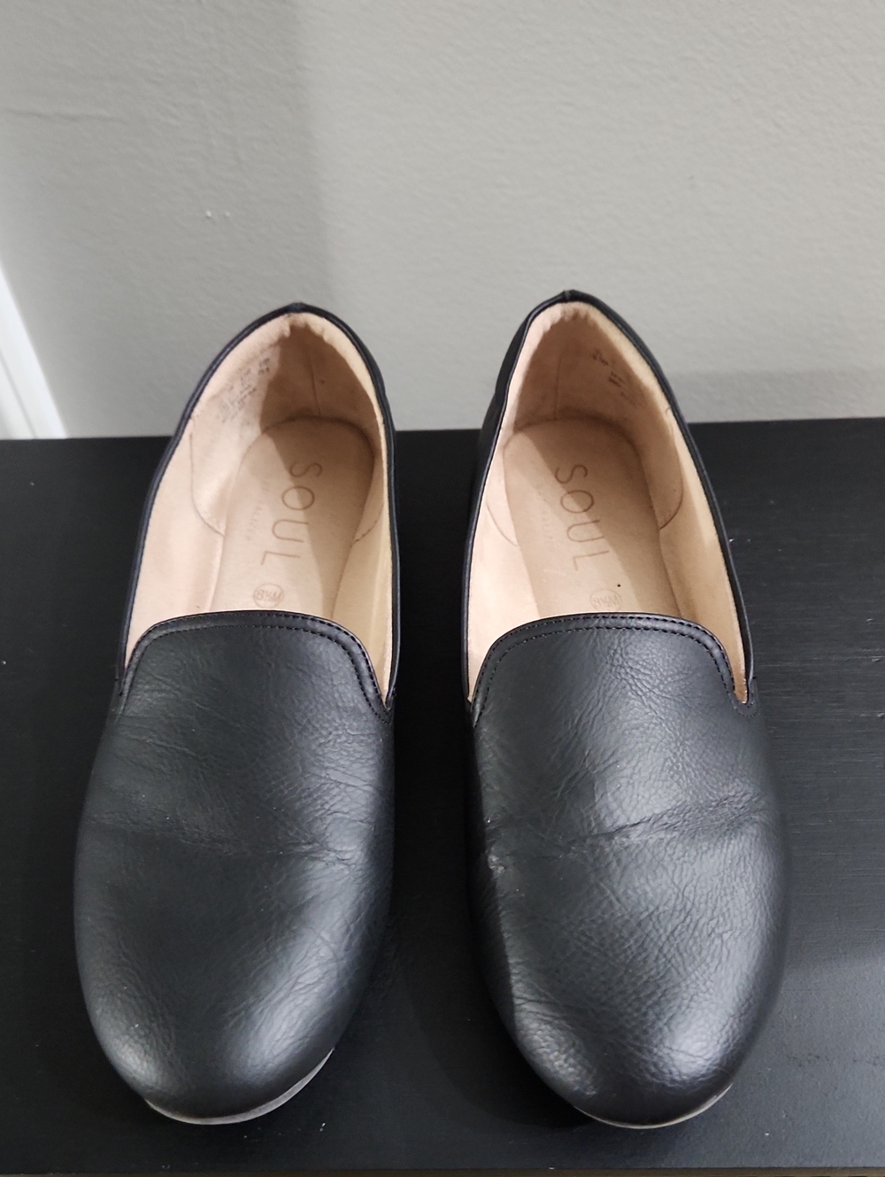 SOUL Naturalizer Black Leather Flats